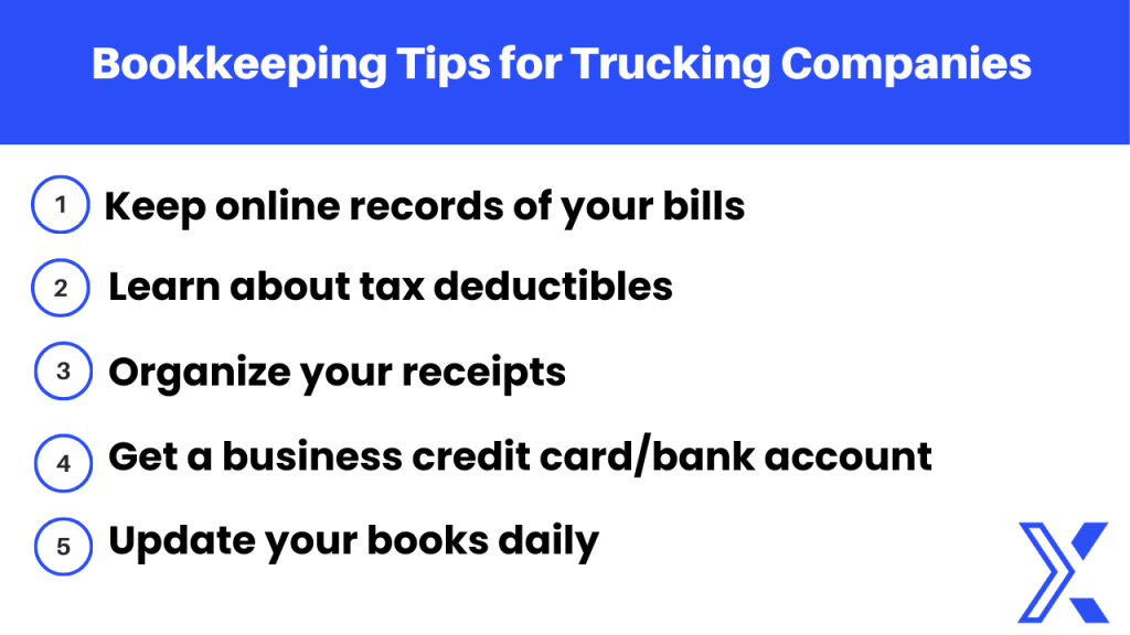 bookkeeping tips for trucking companies
